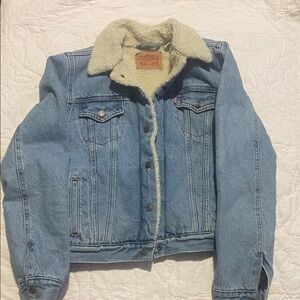 Levi's Light Blue Denim Jacket with Cream Sherpa
